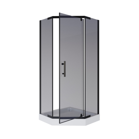 Душевой уголок Niagara Eco _0091432DT 90х90 стекло тонированное профиль черный с поддоном